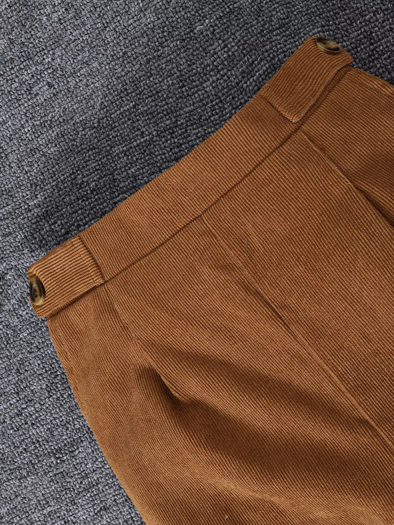 Children's Ruffle Trim Ribbed Top & Corduroy Pants Set