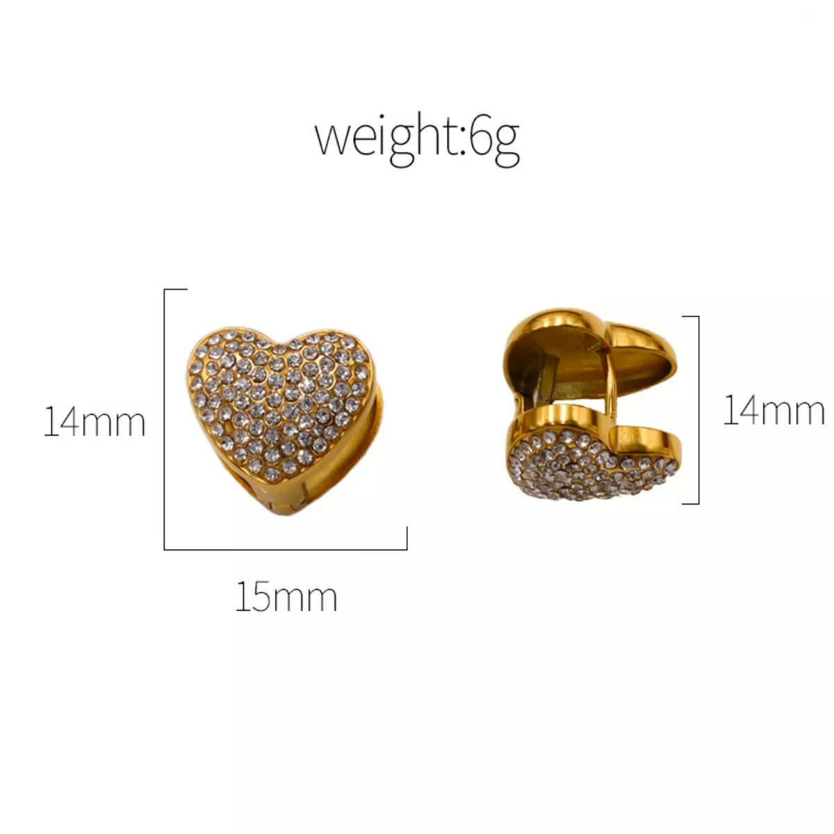 Heart-Shaped Stud Earrings
