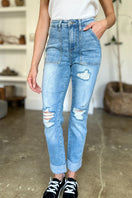 Switch Judy Blue Distressed Straight Jeans with Patch Pockets 2 image