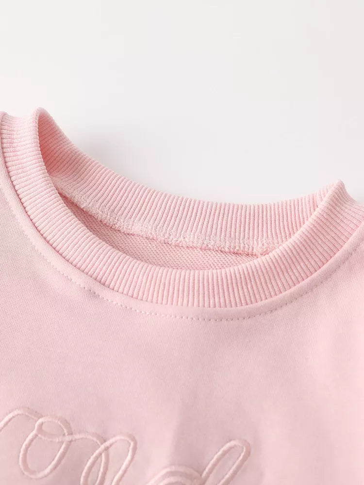 Children's Embroidered Sweatshirt & Floral Tulle Skirt Set