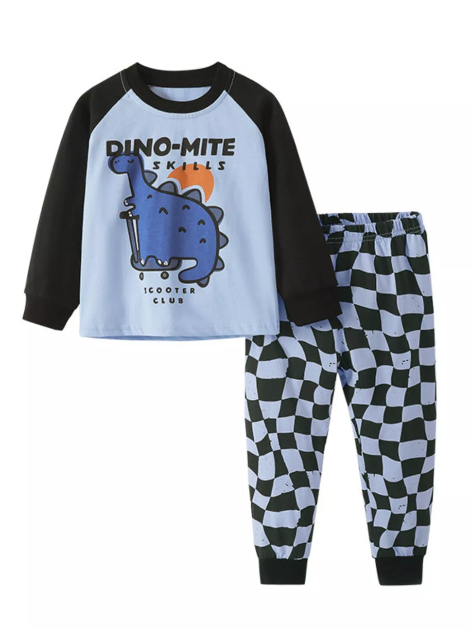 Children's Dinosaur Round Neck Top and Pants Set