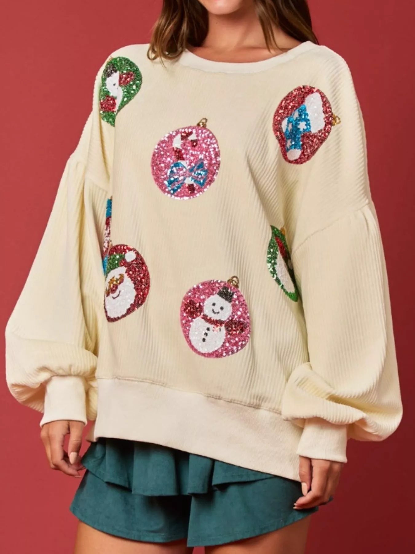 Christmas Sequin Embellished Sweatshirt