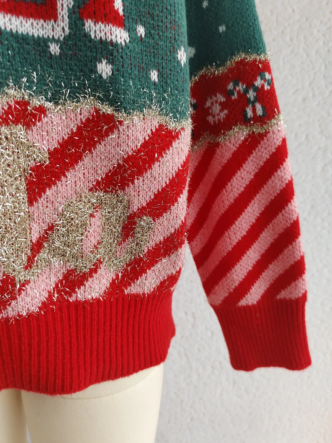 Christmas Letter Round Neck Long Sleeve Sweater