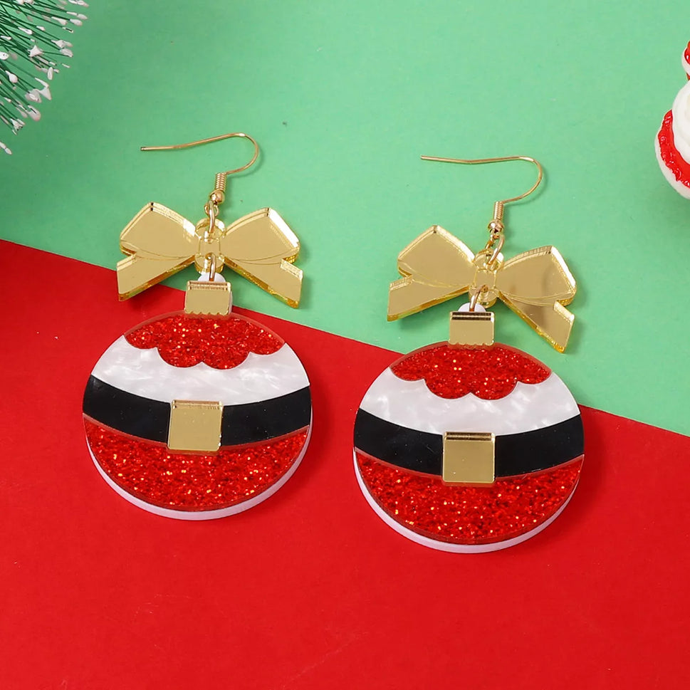 Christmas Dangle Earrings with Bow