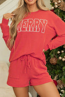 Switch MERRY Round Neck Long Sleeve Top and Shorts Lounge Set 2 image