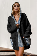 Switch Double Take Full Size Hooded Denim Spliced Sweater Cardigan 2 image