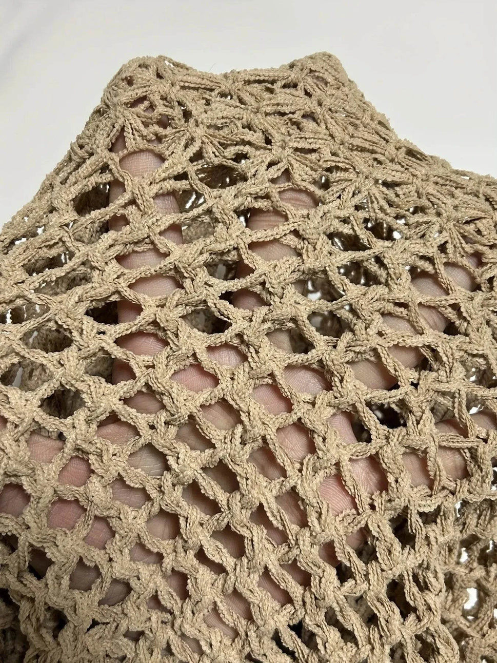 Openwork Long Sleeve Knit Cover Up