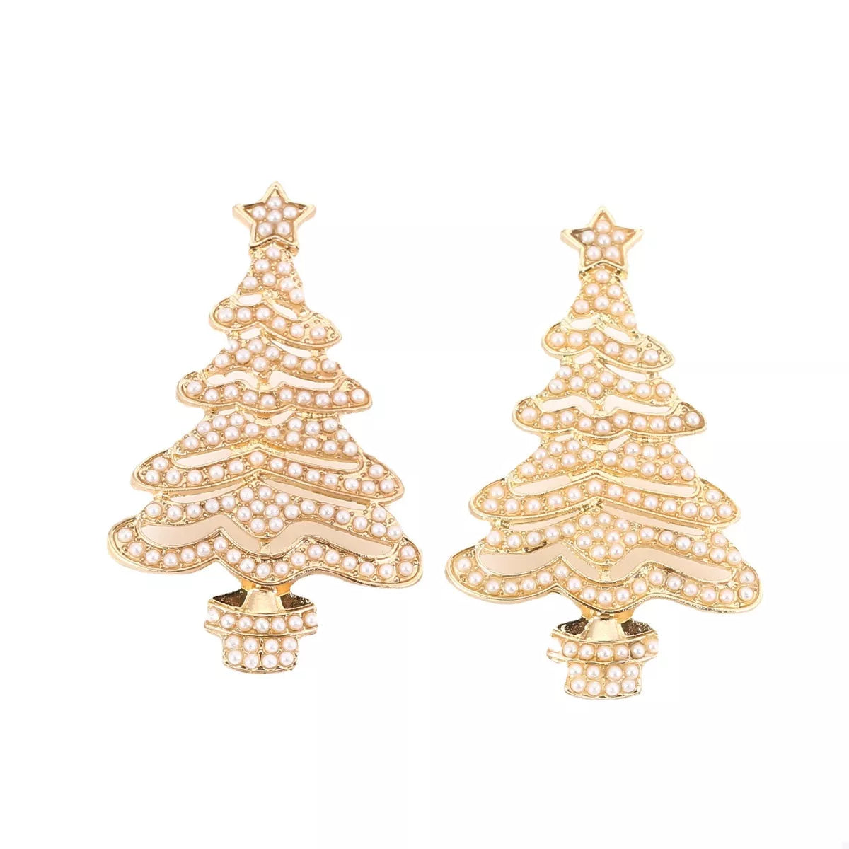 Christmas Tree Rhinestone Earrings