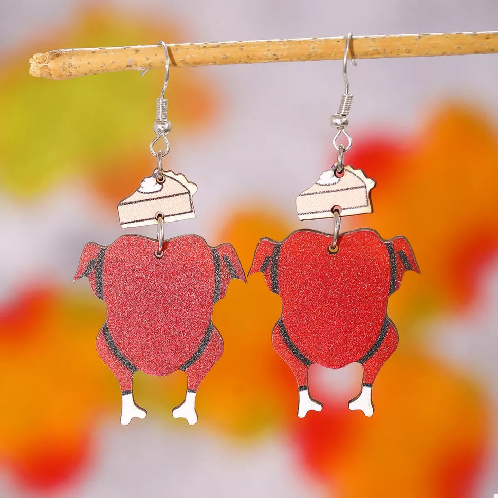 Thanksgiving Turkey Dangle Earrings