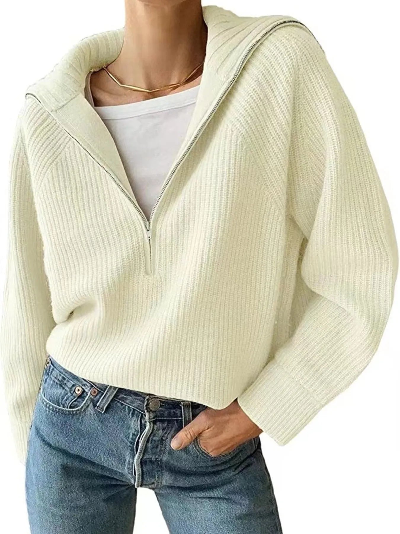 Half-Zip Long Sleeve Sweater