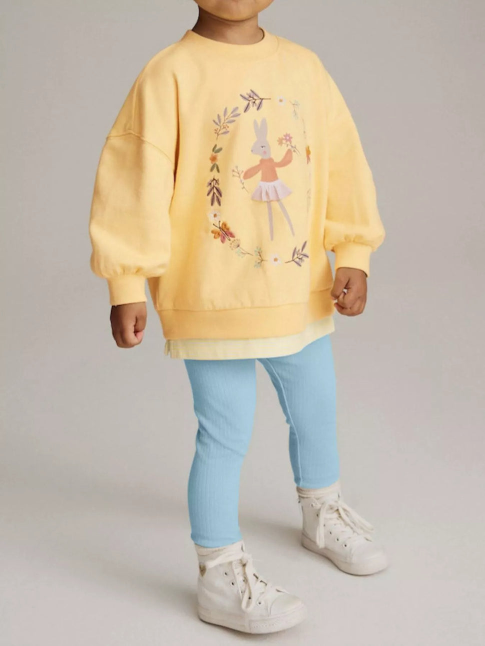 Children's Bunny Graphic Sweatshirt and Leggings Set