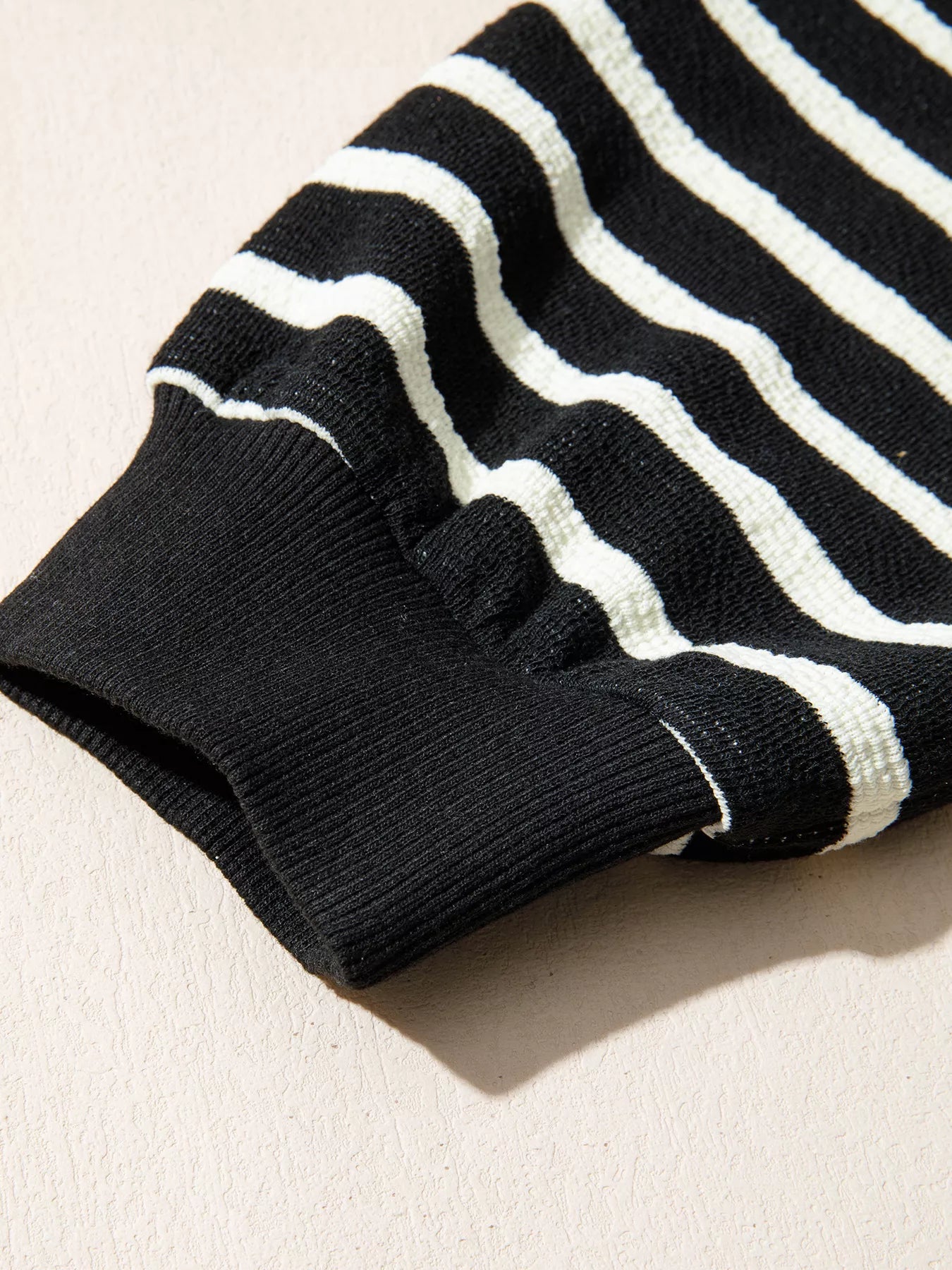 Stripe Contrast MERRY Letter Christmas Print Drop Shoulder Sweatshirt