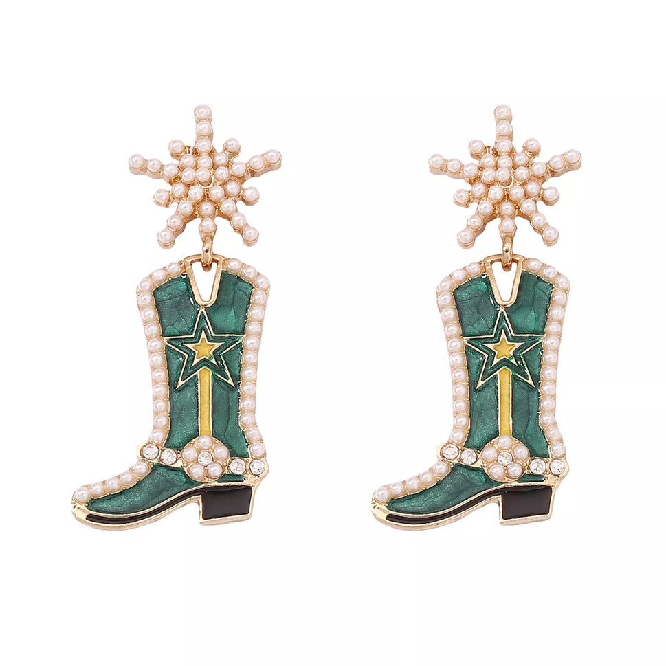 Cowgirl Boot Dangle Earrings