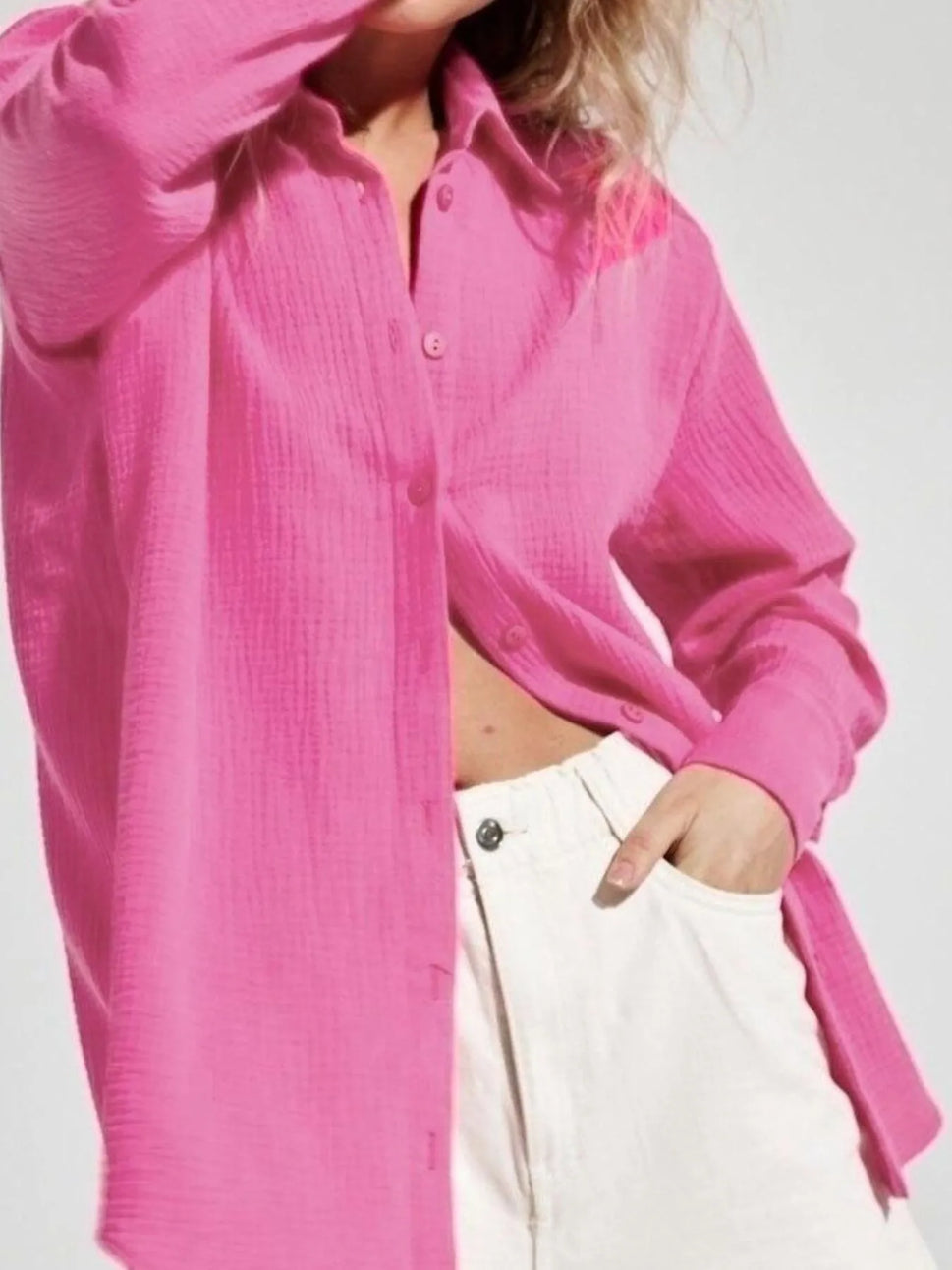 Button Up Long Sleeve Texture Shirt