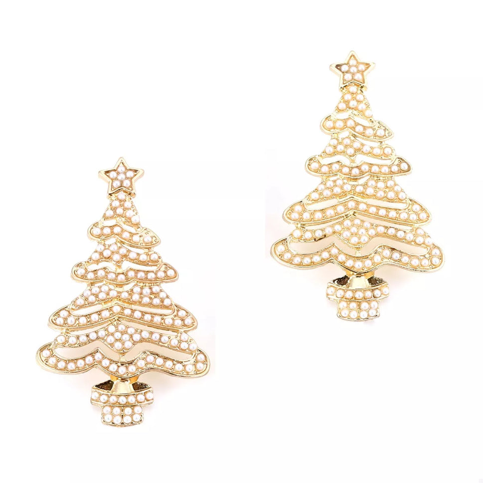 Christmas Tree Rhinestone Earrings