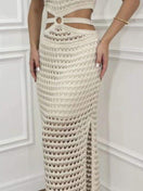 Switch Cutout Slit Round Neck Sweater Dress 3 image