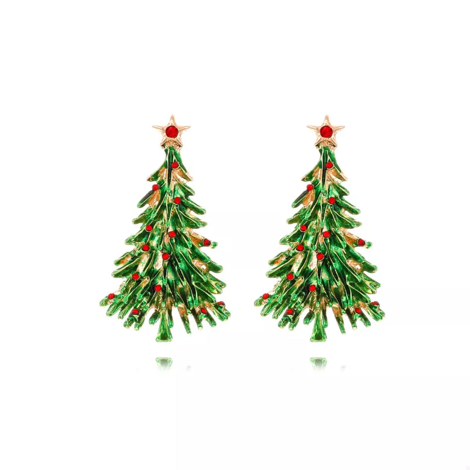 Christmas Tree Drop Earrings