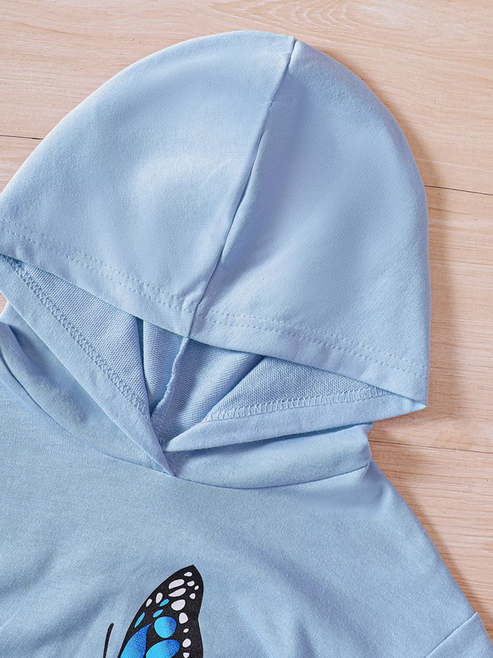 Childrens's Butterfly Print Hoodie & Pants Set