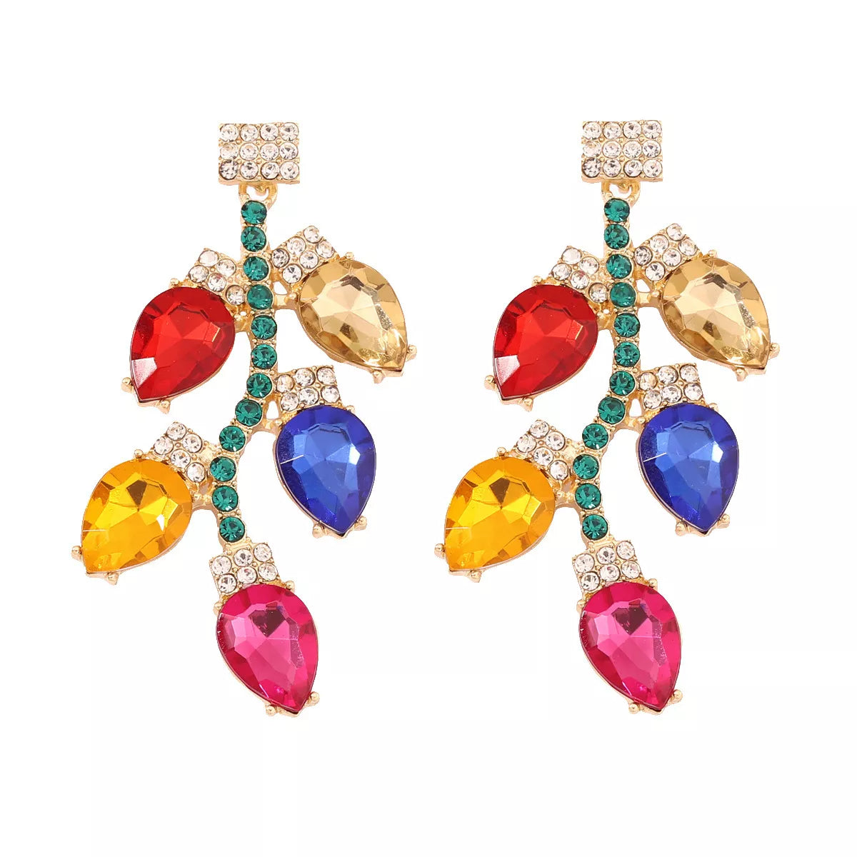 Christmas Rhinestone Drop Earrings