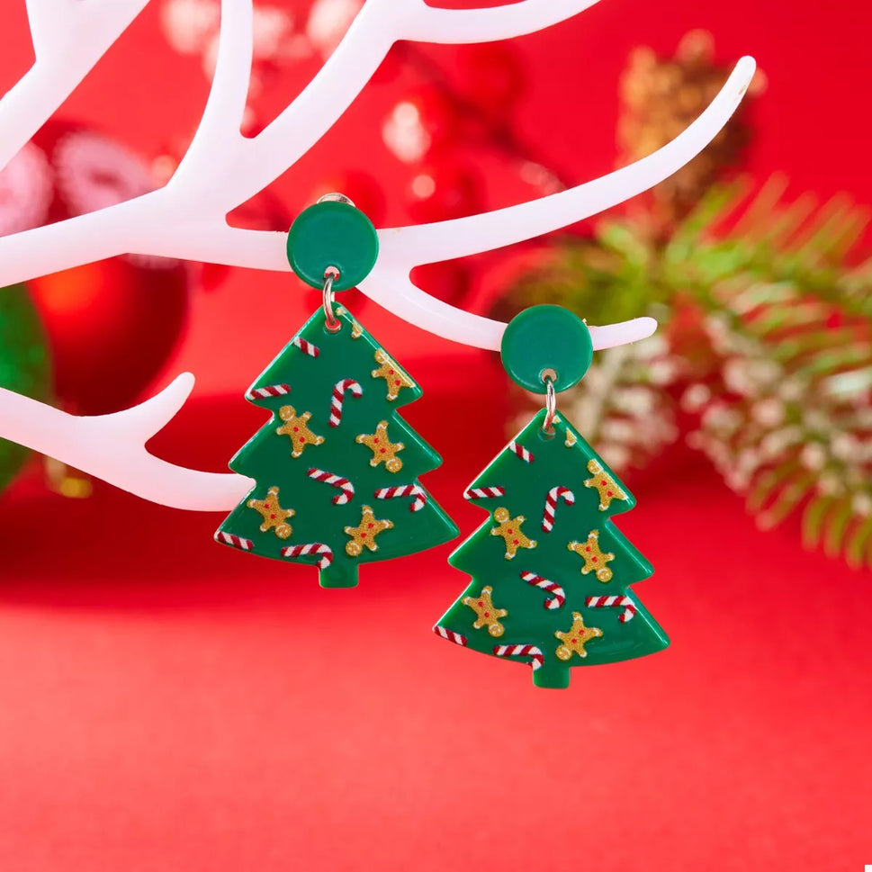 Christmas Tree Drop Earrings