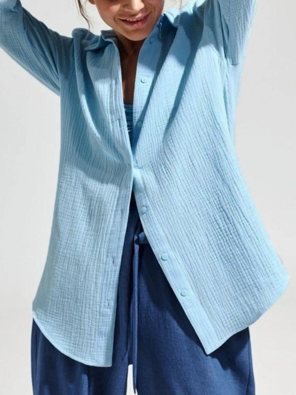 Button Up Long Sleeve Texture Shirt