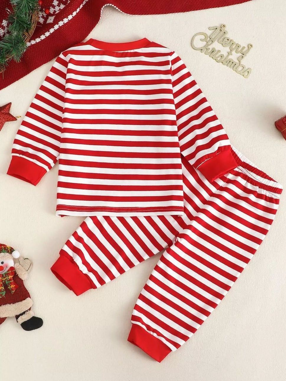 Children's Christmas Striped Pajama Set