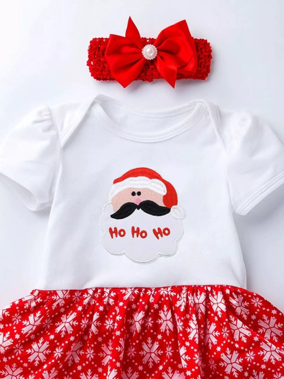 Children's Christmas One Piece Dress with Headband