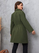 Switch Honey Plus Size Lapel Collar Roll-Tab Sleeve Trench Coat 2 image