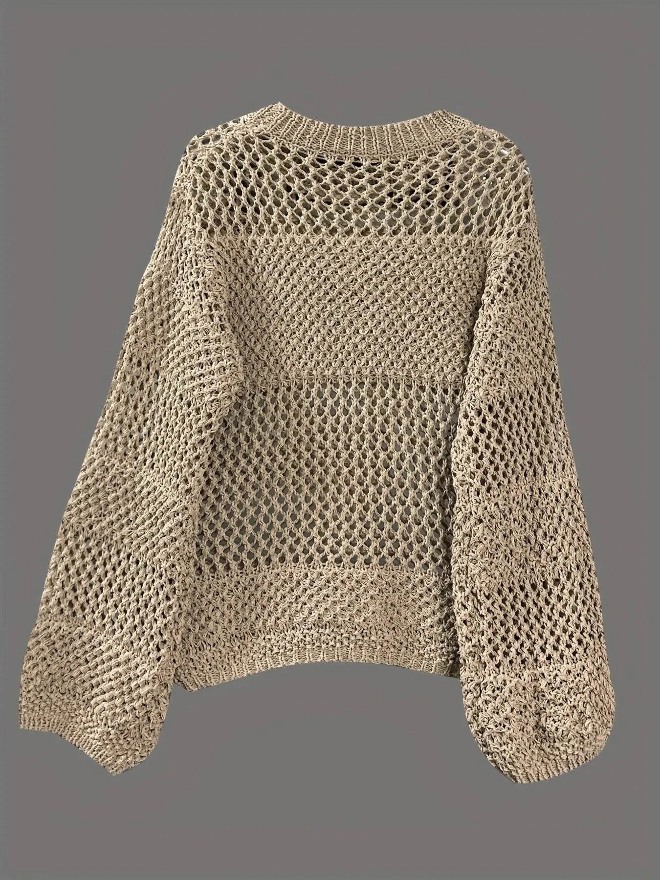 Openwork Long Sleeve Knit Cover Up
