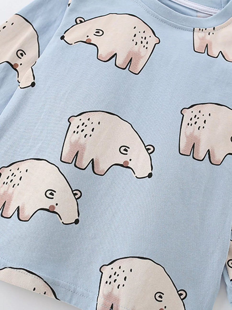 Children's Round Neck Top and Pants Pajama Set