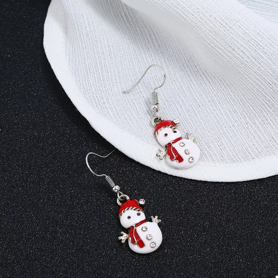 Christmas Snowman Drop Earrings