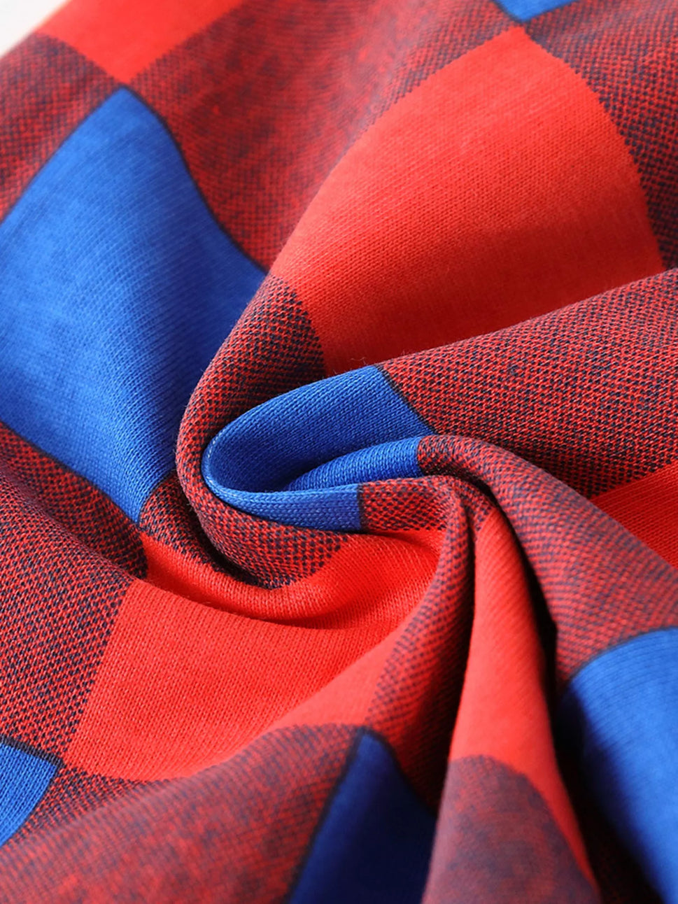 Children's Round Neck Top and Plaid Pants Set