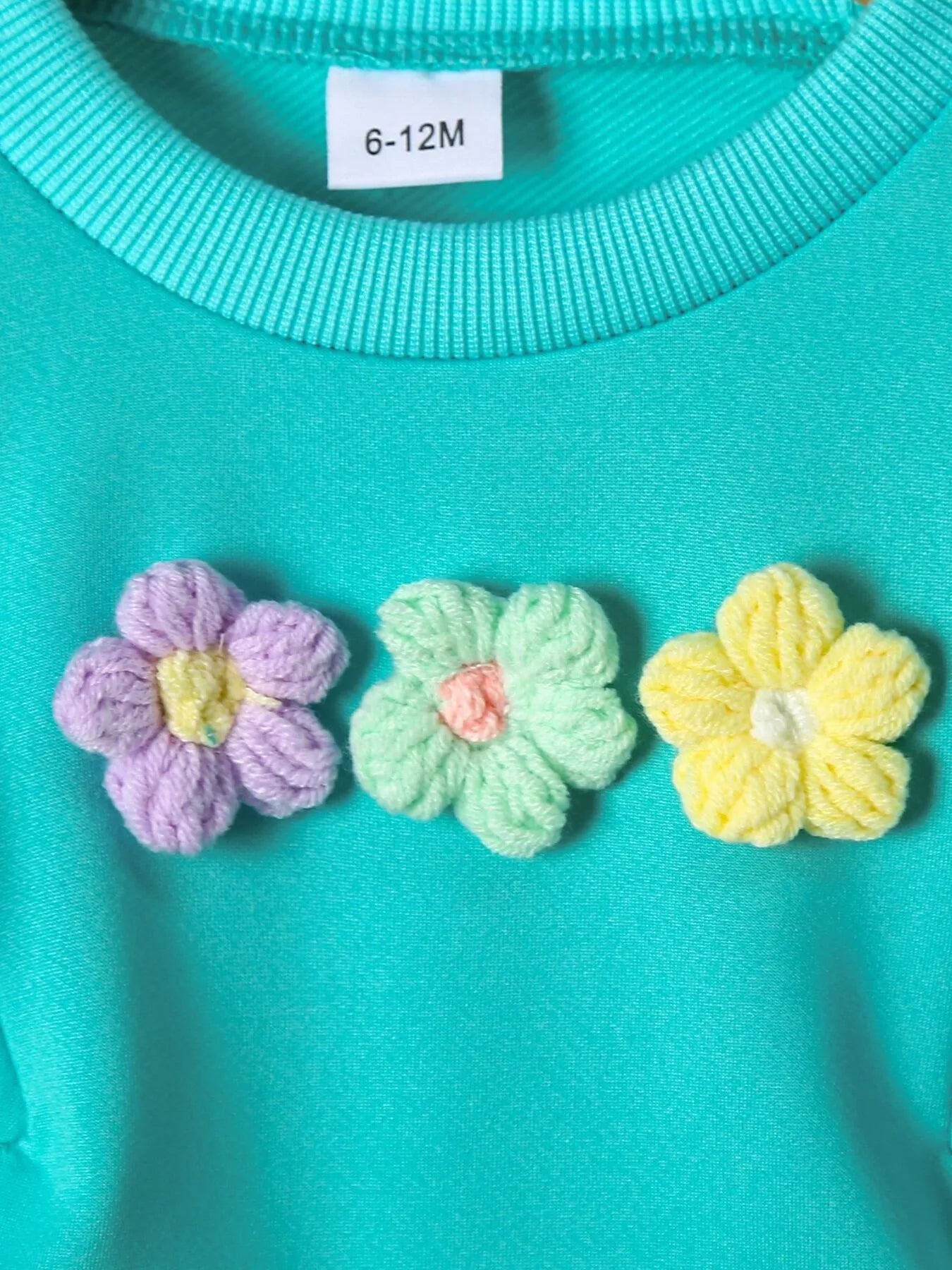 Children's Ruffle Trim Flower Top and Pants Set