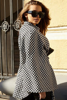 Switch Houndstooth Tie Waist Trench Coat 2 image