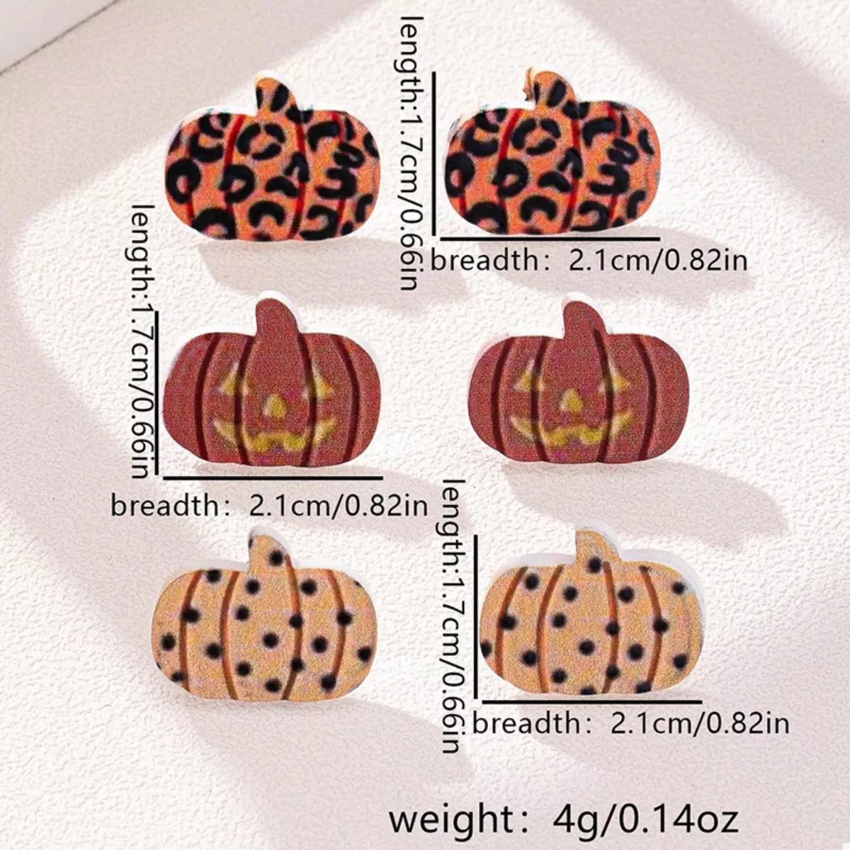 3 Piece Halloween Pumpkin Stud Earrings