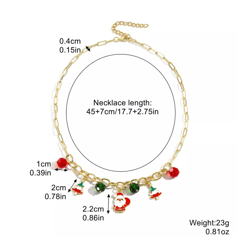 18K Gold-Plated Alloy Christmas Necklace