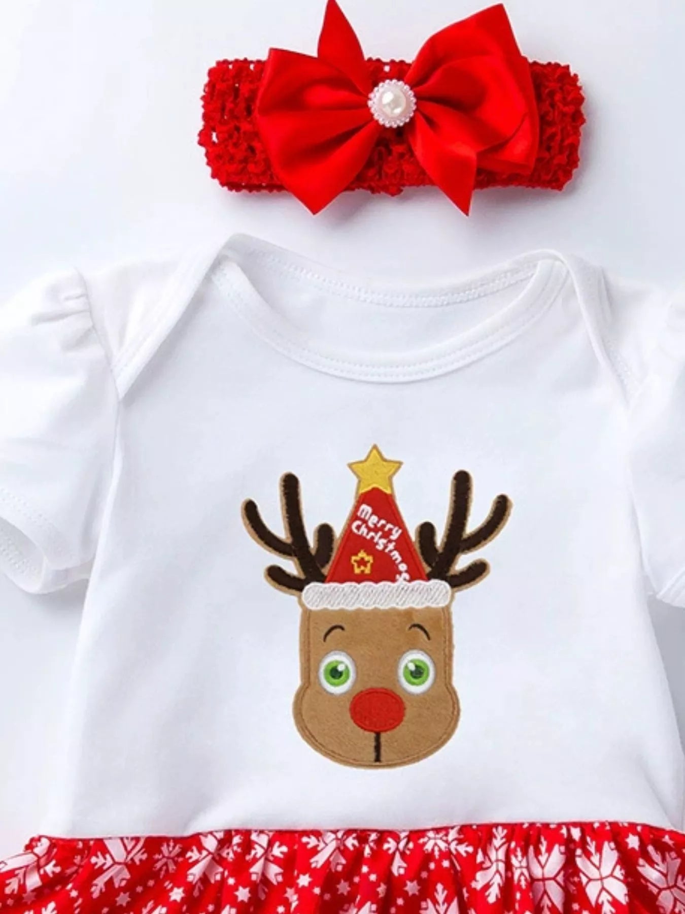 Children's Christmas One Piece Dress with Headband