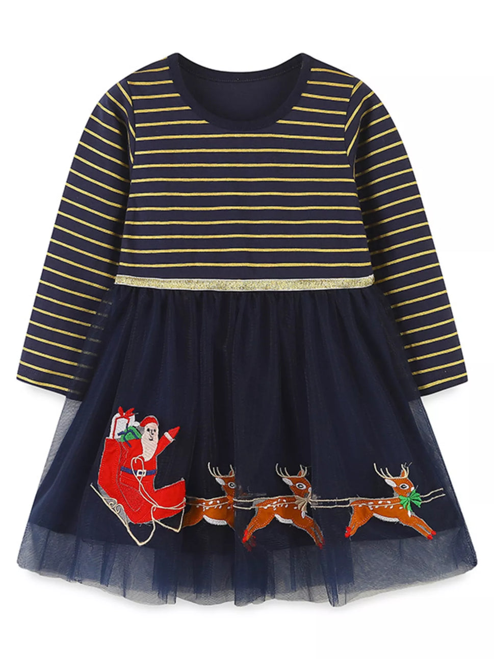 Children's Christmas Santa & Reindeer Tulle Dress
