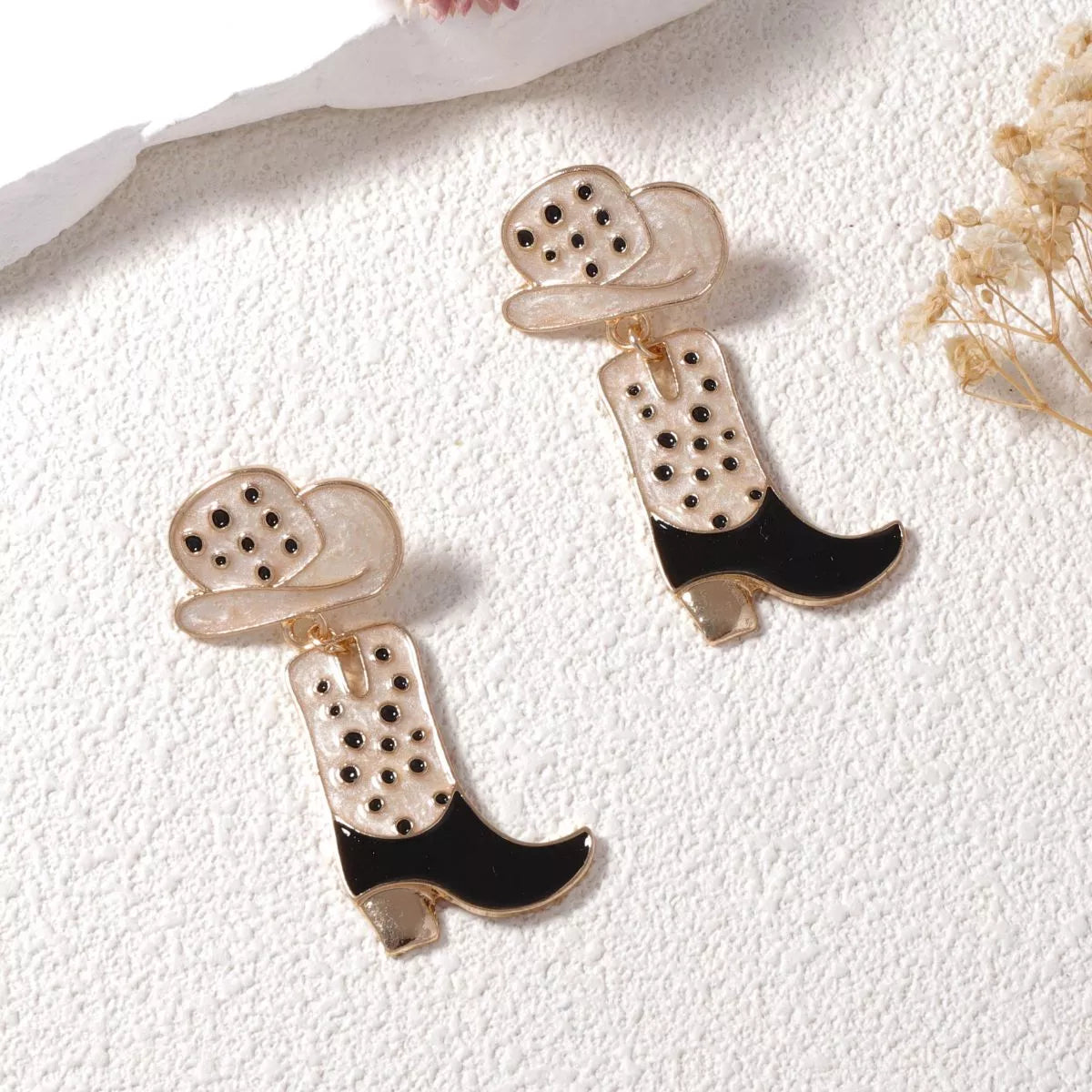 Cowgirl Boot and Hat Dangle Earrings