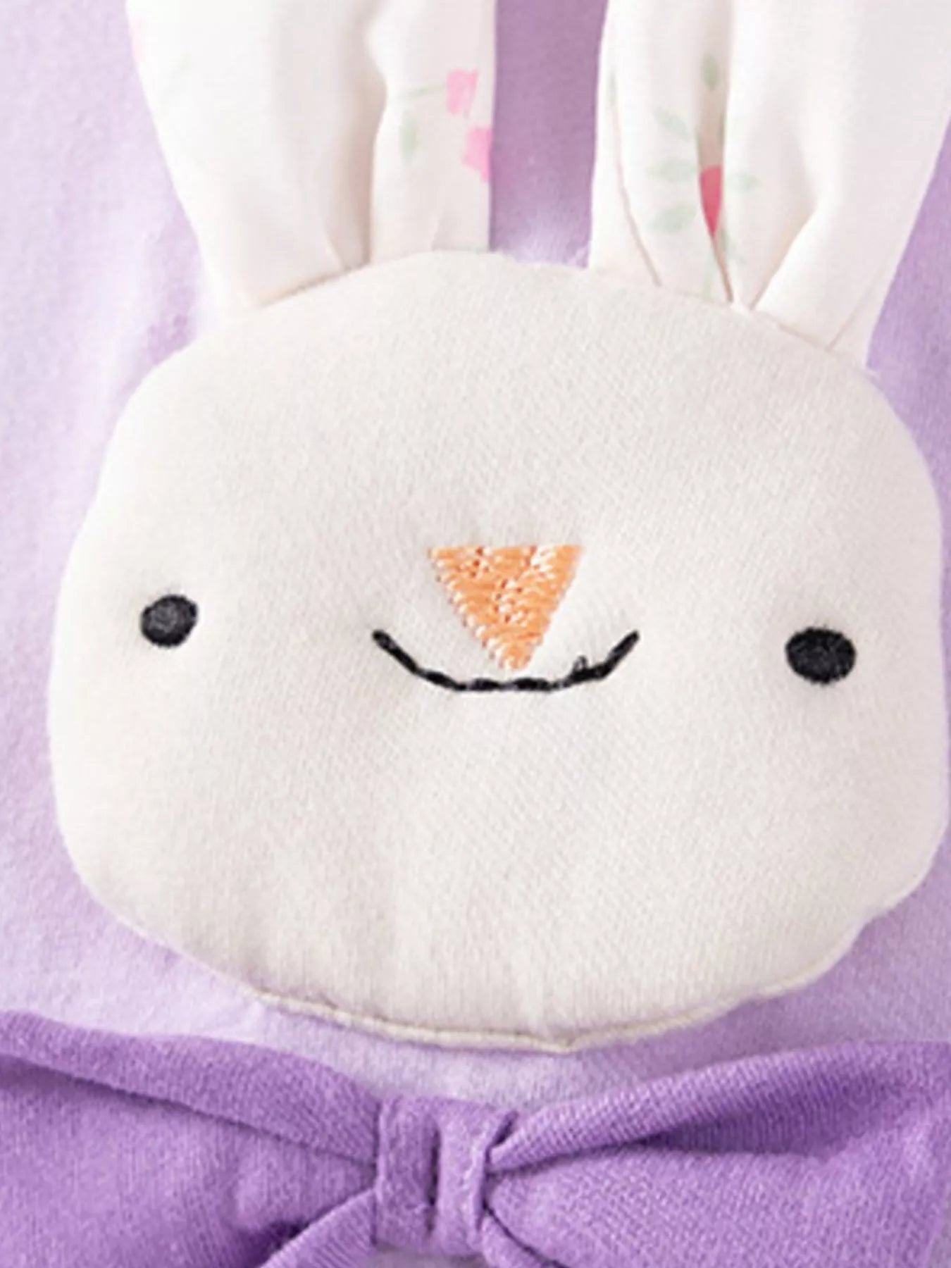 Children's Cute Bunny Applique Ruffle Trim Set