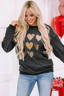 Switch Heart Round Neck Dropped Shoulder Sweatshirt 2 image