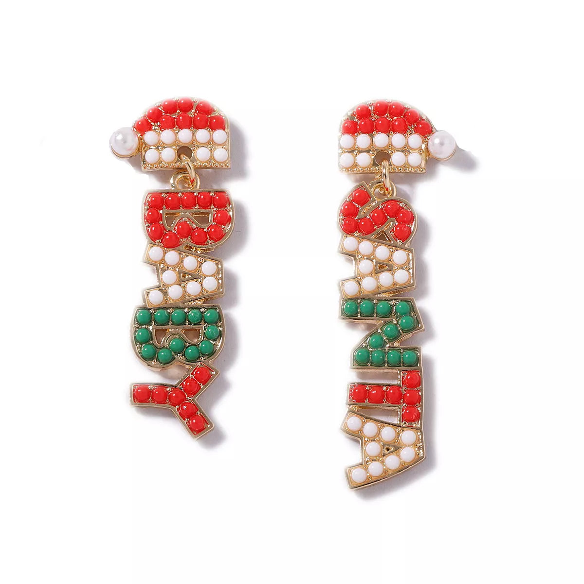 Christmas Beaded BABY Drop Earrings