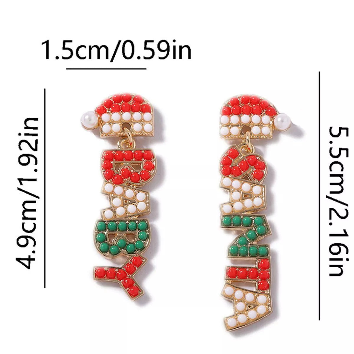 Christmas Beaded BABY Drop Earrings