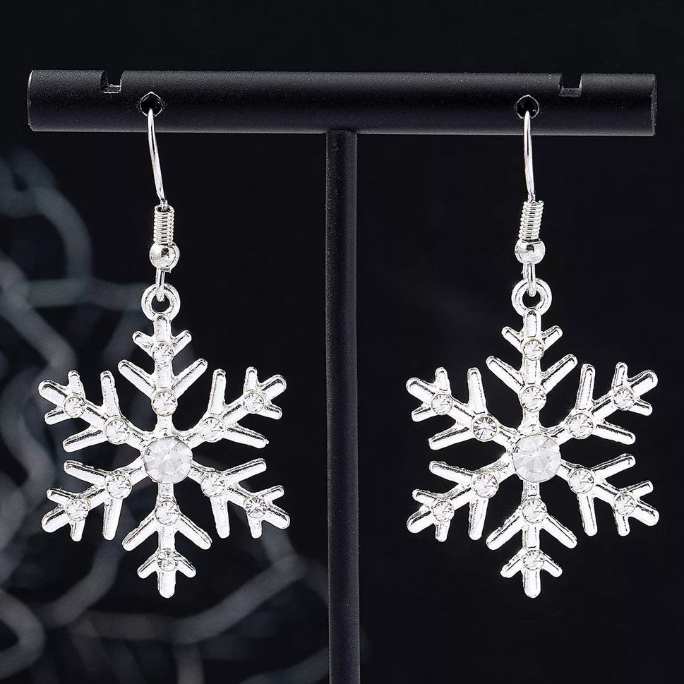 Christmas Snowflake Dangle Earrings