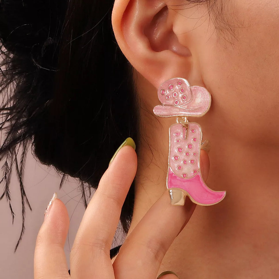 Cowgirl Boot and Hat Dangle Earrings