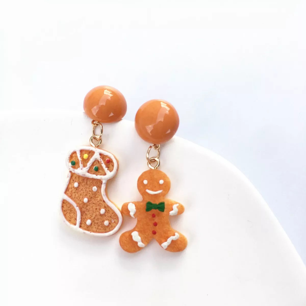 Christmas Gingerbread Man Drop Earrings