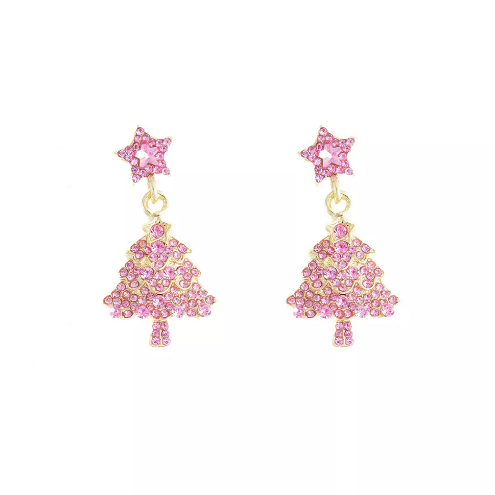 Christmas Tree Star Dangle Earrings