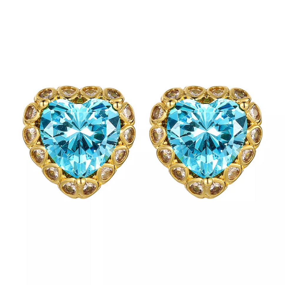 Heart-Shaped Stud Earrings