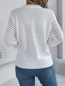 Switch Openwork Round Neck Long Sleeve Knit Top 3 image