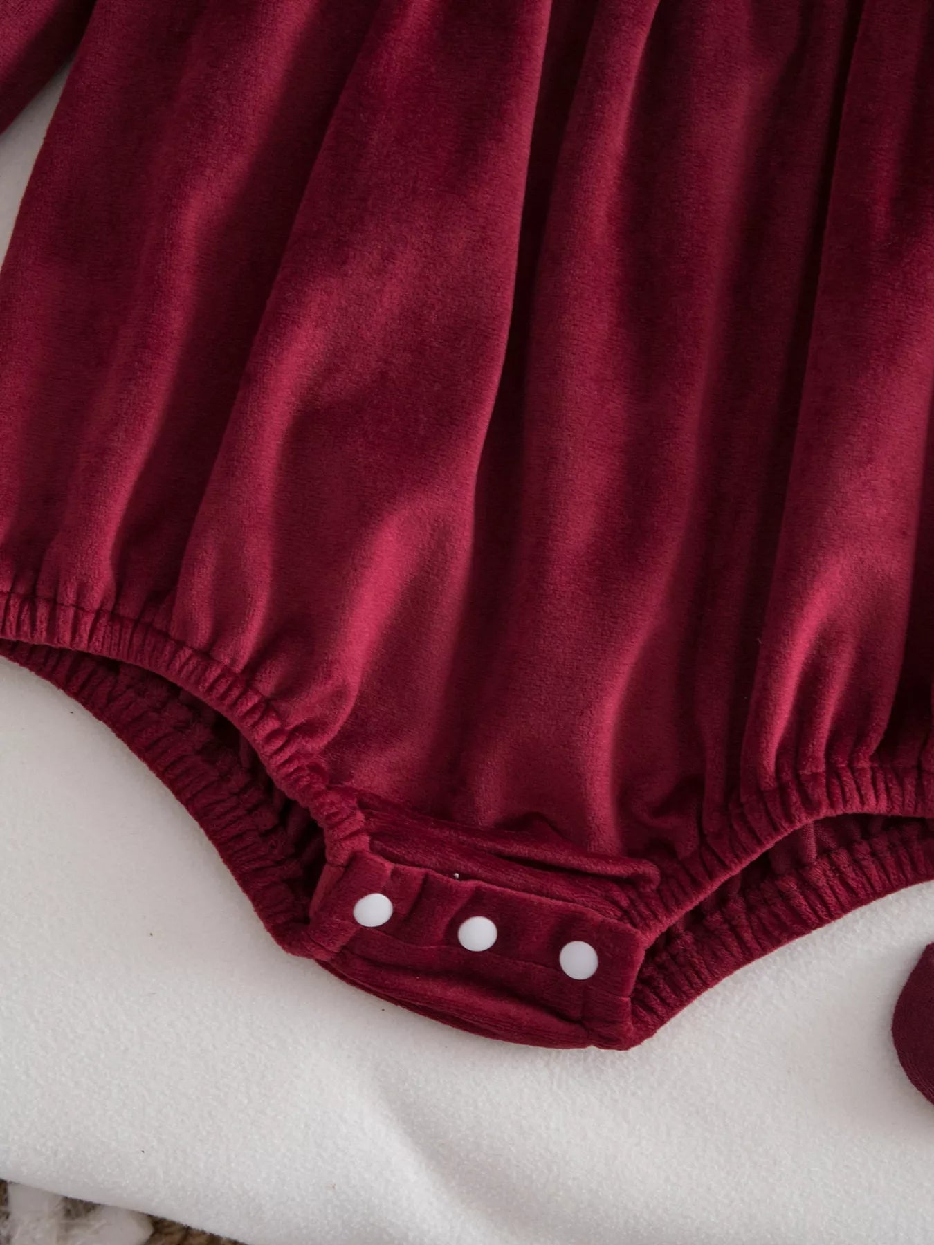 Children's Christmas Velvet Bodysuit and Socks Set